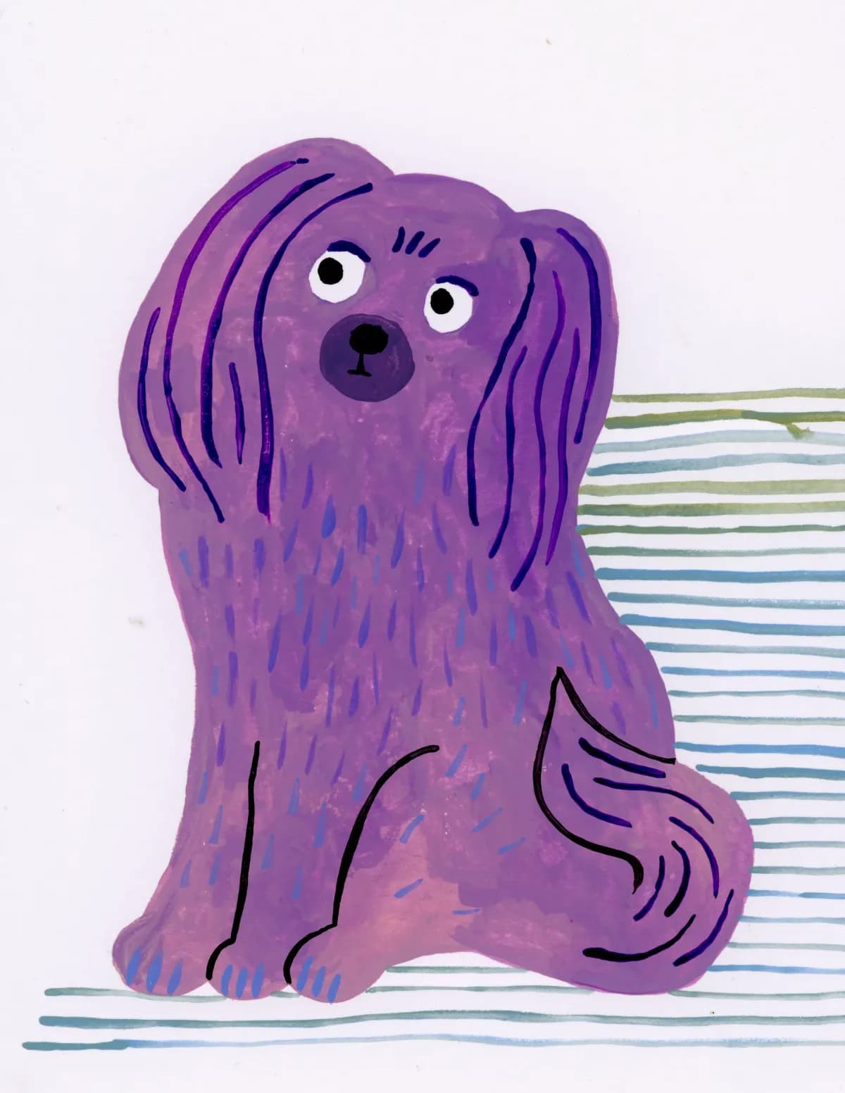 Purple dog - still waiting