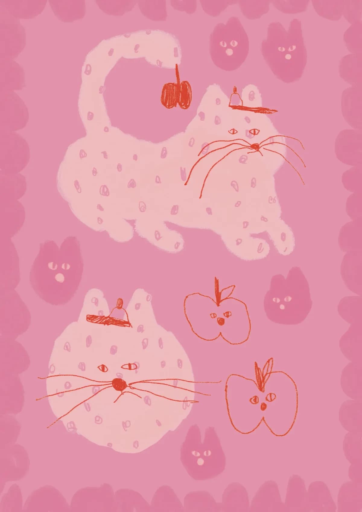 사과 먹은 고양이