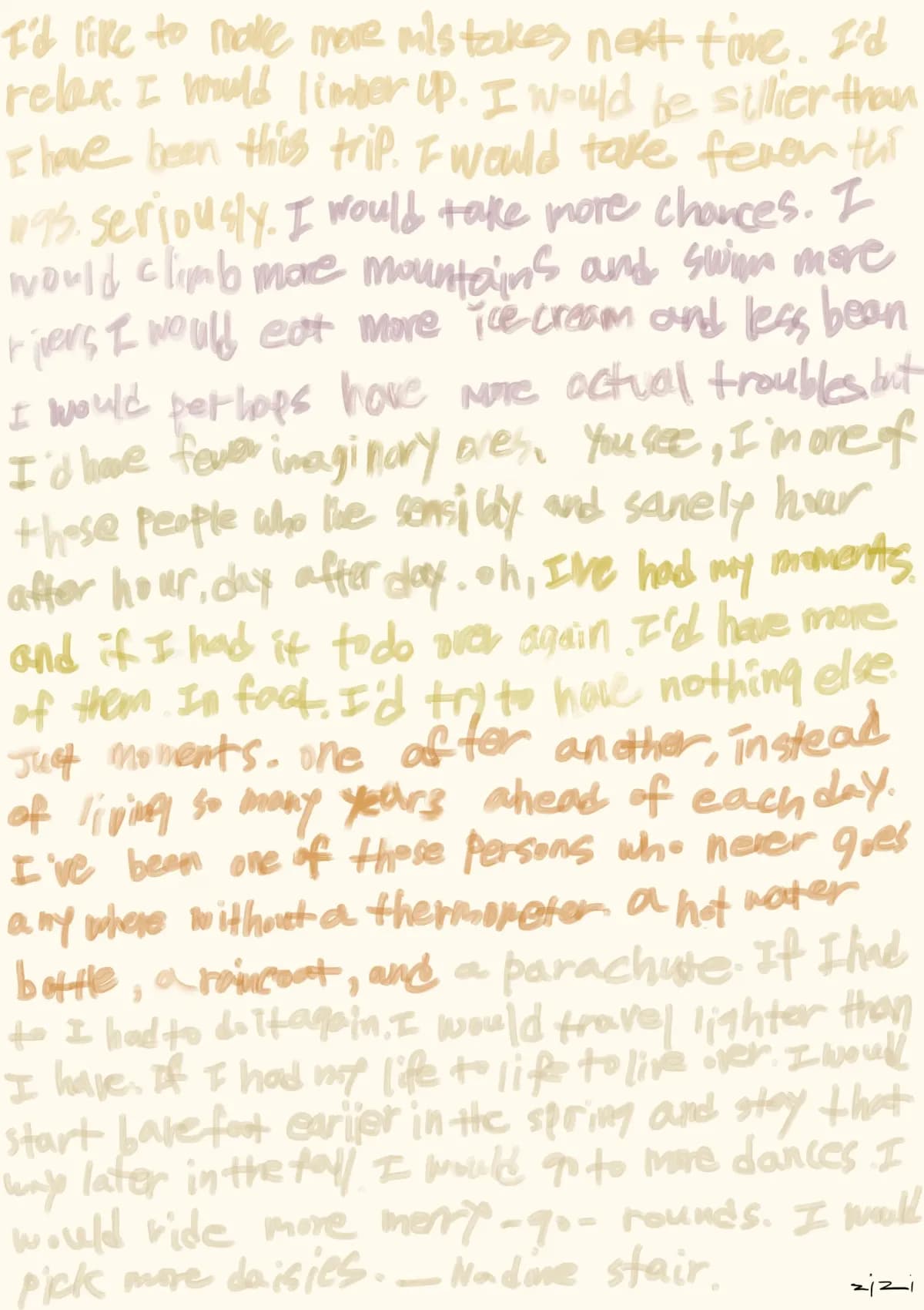 If I had my life to live over