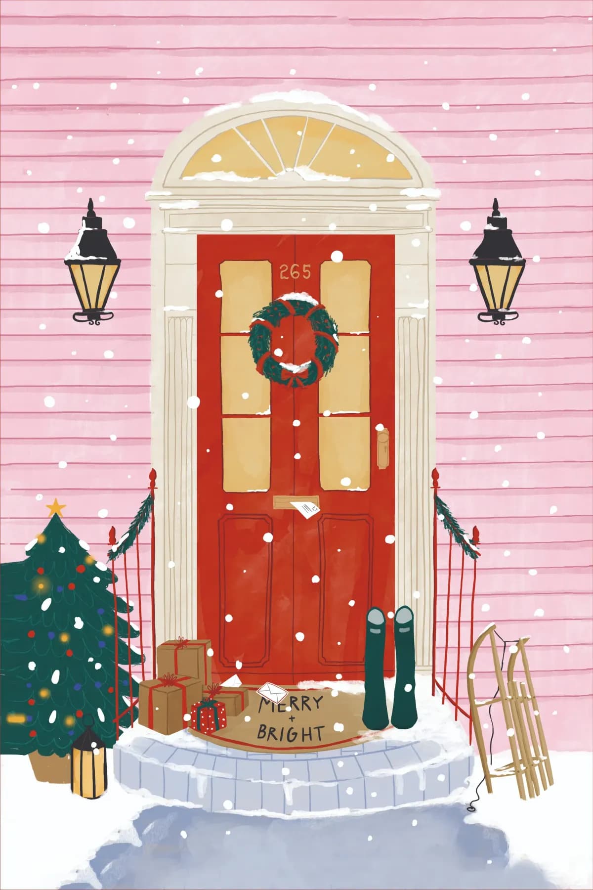 Red xmas door