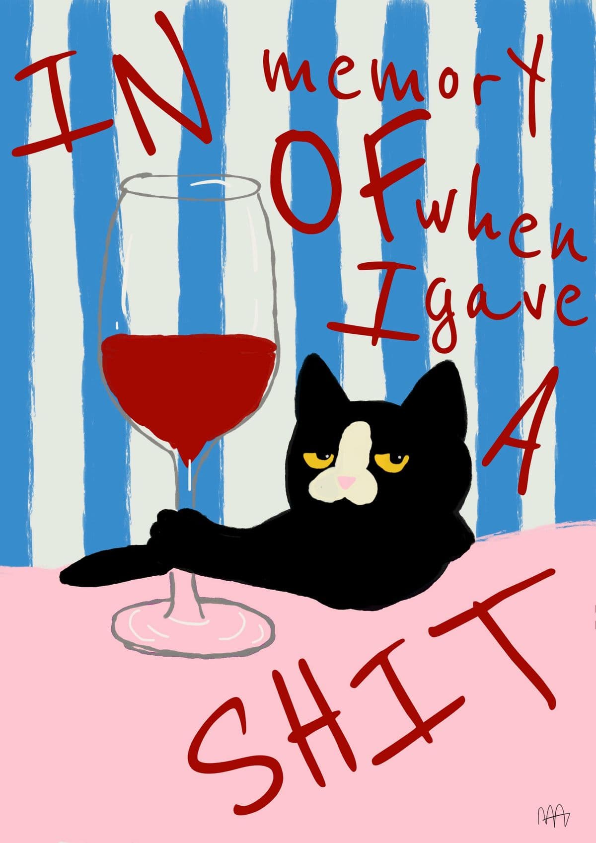 Funny Cat with Wine