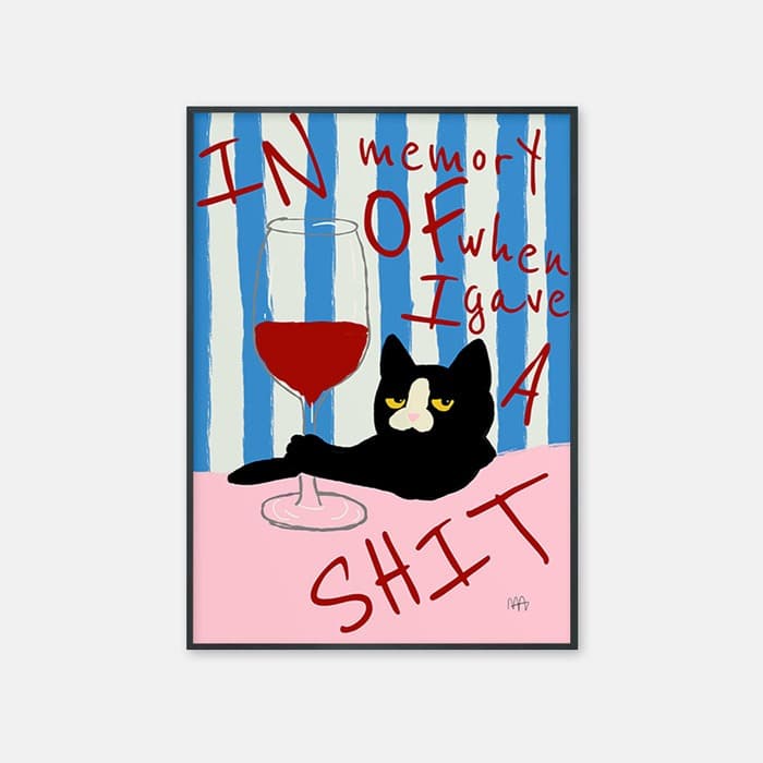 Funny Cat with Wine 포스터 이미지